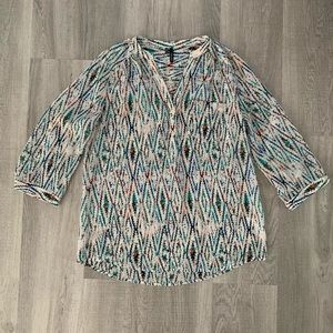 Geometric pattern blouse